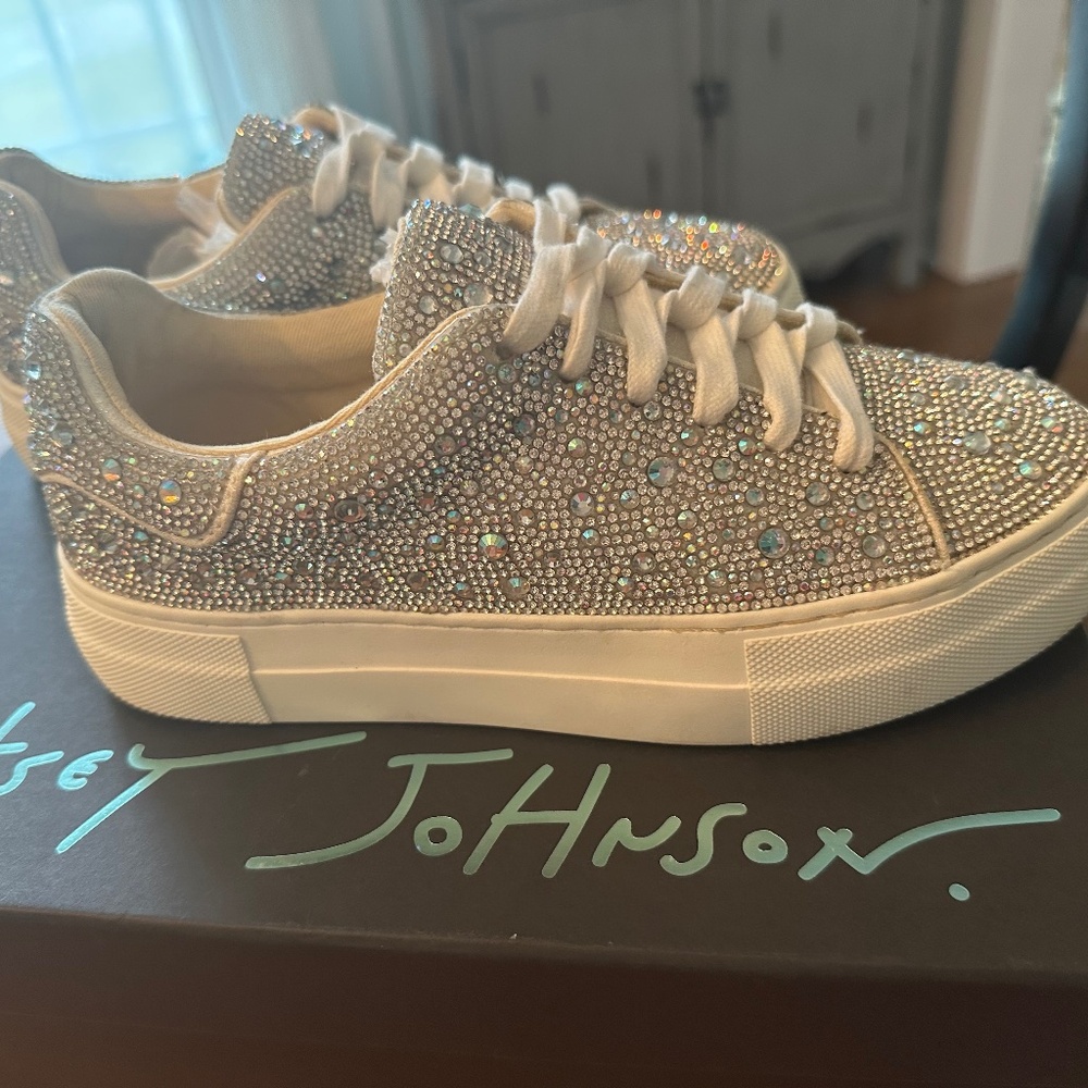 Betsy Johnson Sidny Rhinestone Sneakers Size 6